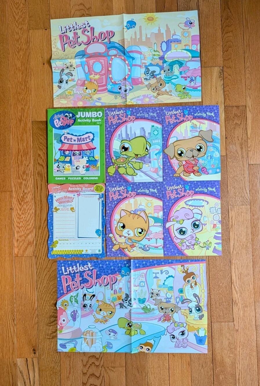 Littlest Pet Shop 2006 Activity Books Set, Board, & Bonus Posters Deadstock New
